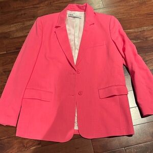 Zara Women's Vibrant Pink Suit Jacket